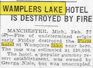 Farm Hotel - Feb 1929 Article On Fire (newer photo)